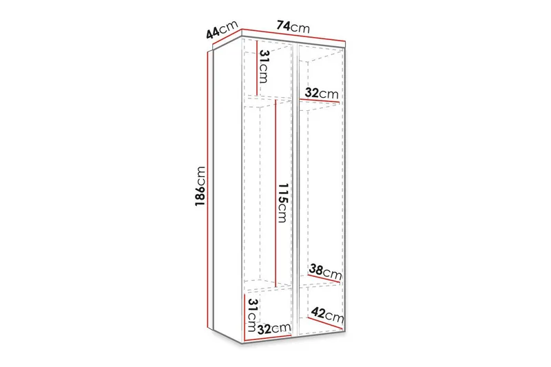 Dunvegan Garderob m. Spegel Black - Förvaring - Garderober & garderobssystem