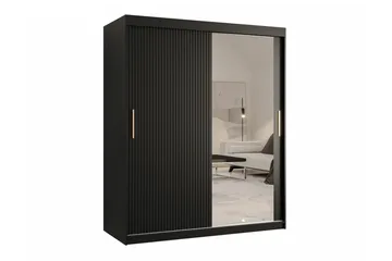 Dunvegan Garderob m. Spegel - Svart - Förvaring - Garderober & garderobssystem