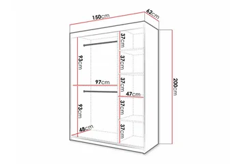 Dunvegan Garderob m. Spegel - Svart - Förvaring - Garderober & garderobssystem
