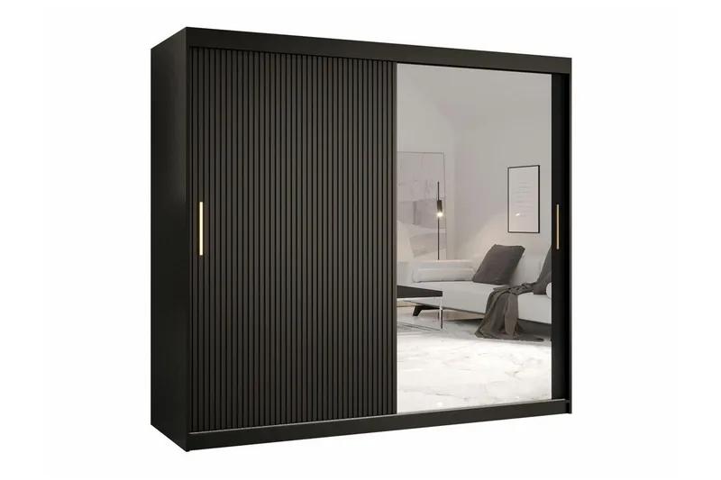 Dunvegan Garderob m. Spegel - Svart - Förvaring - Garderober & garderobssystem