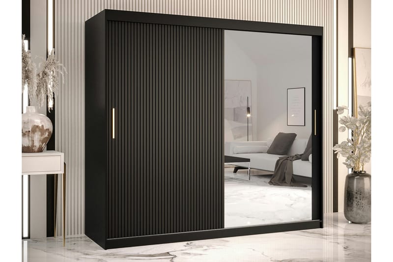 Dunvegan Garderob m. Spegel - Svart - Förvaring - Garderober & garderobssystem