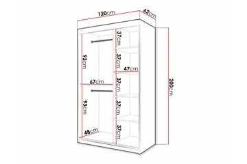 Dunvegan Garderob m. Spegel - Svart - Förvaring - Garderober & garderobssystem
