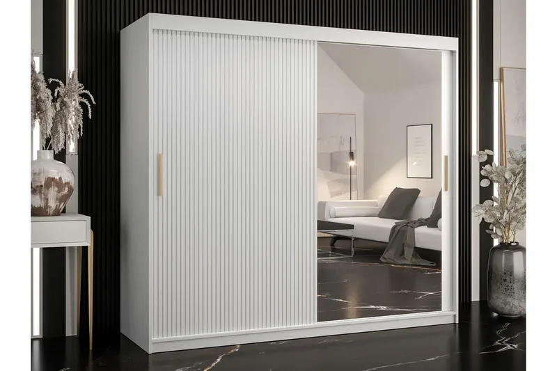 Dunvegan Garderob m. Spegel - Vit - Förvaring - Garderober & garderobssystem