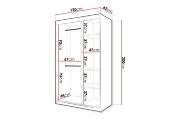 Dunvegan Garderob med Spegel i Trä med Glasdetaljer - Vit - Förvaring - Garderober & garderobssystem