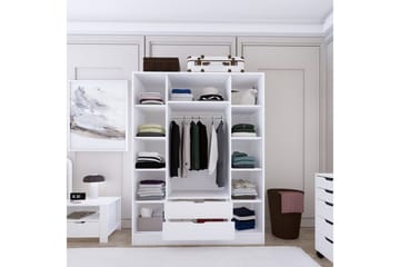 Durusu Garderob 140x182 cm - Mattvit - Förvaring - Garderober & garderobssystem