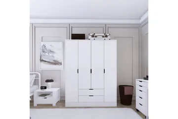 Durusu Garderob 140x182 cm - Mattvit - Förvaring - Garderober & garderobssystem