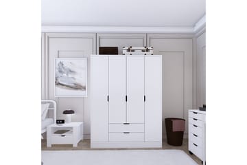 Durusu Garderob 140x182 cm - Mattvit - Förvaring - Garderober & garderobssystem