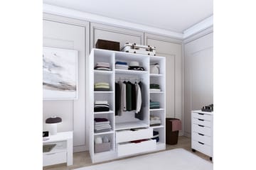 Durusu Garderob 140x182 cm - Mattvit - Förvaring - Garderober & garderobssystem