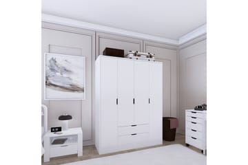 Durusu Garderob 140x182 cm - Mattvit - Förvaring - Garderober & garderobssystem