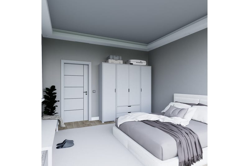 Durusu Garderob 170x183 cm - Mattvit - Förvaring - Garderober & garderobssystem