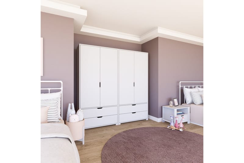 Durusu Garderob 180x183 cm - Mattvit - Förvaring - Garderober & garderobssystem