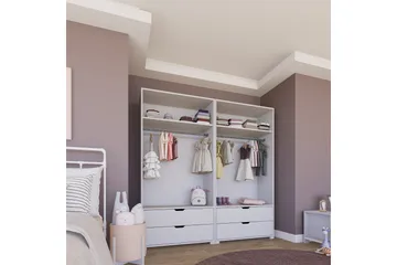 Durusu Garderob 180x183 cm - Mattvit - Förvaring - Garderober & garderobssystem