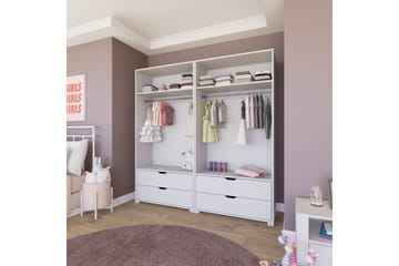 Durusu Garderob 180x183 cm - Mattvit - Förvaring - Garderober & garderobssystem