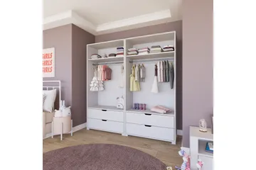 Durusu Garderob 180x183 cm - Mattvit - Förvaring - Garderober & garderobssystem