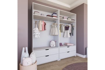 Durusu Garderob 180x183 cm - Mattvit - Förvaring - Garderober & garderobssystem