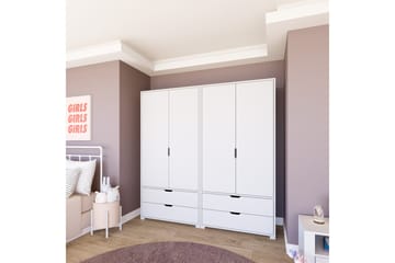Durusu Garderob 180x183 cm - Mattvit - Förvaring - Garderober & garderobssystem