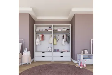 Durusu Garderob 180x183 cm - Mattvit - Förvaring - Garderober & garderobssystem