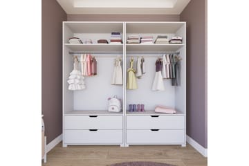 Durusu Garderob 180x183 cm - Mattvit - Förvaring - Garderober & garderobssystem