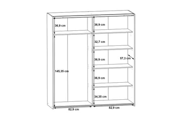 Edessa Garderob 170 cm i Målat Trä - Grå - Förvaring - Garderober & garderobssystem