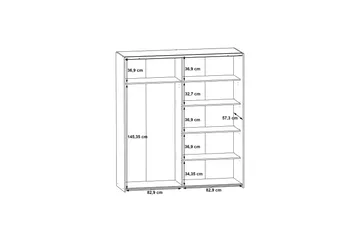 Edessa Garderob 62x171 cm - Brun/Svart - Förvaring - Garderober & garderobssystem
