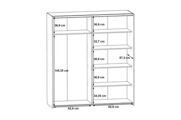 Edessa Garderob 62x171 cm - Grå - Förvaring - Garderober & garderobssystem