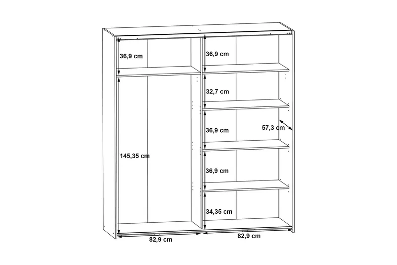 Edessa Garderob 62x171 cm - Grå - Förvaring - Garderober & garderobssystem