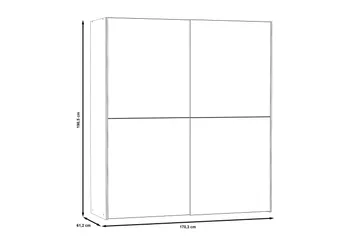 Edessa Rektangulär Garderob med Skjutdörrar 62x171 cm i Trä - Vit - Förvaring - Garderober & garderobssystem