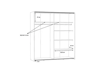 Edessa Rektangulär Garderob med Skjutdörrar 62x171 cm i Trä - Vit - Förvaring - Garderober & garderobssystem