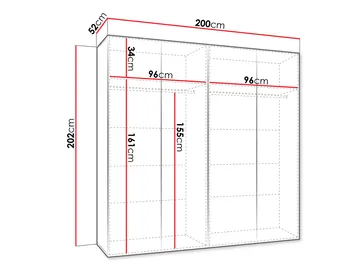 Eikra Garderob 200 cm - svart - Förvaring - Garderober & garderobssystem