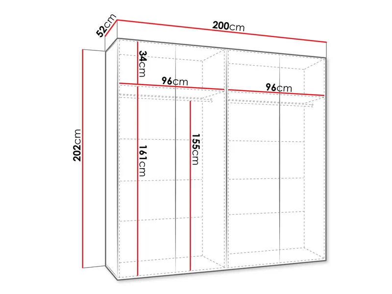 Eikra Garderob 200 cm - svart - Förvaring - Garderober & garderobssystem