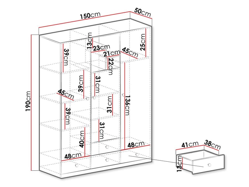 Elvaren Garderob 150 cm - Förvaring - Garderober & garderobssystem