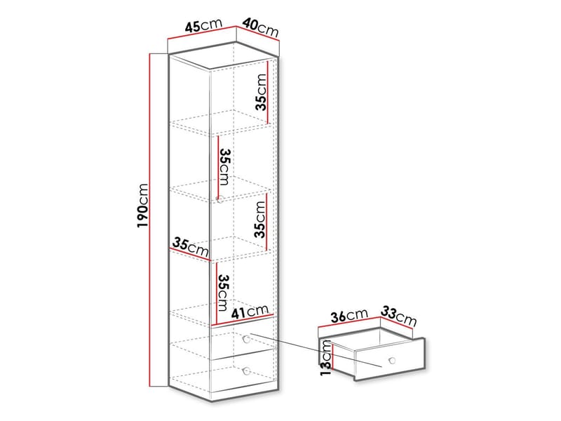 Elvaren Garderob 45 cm - Förvaring - Garderober & garderobssystem