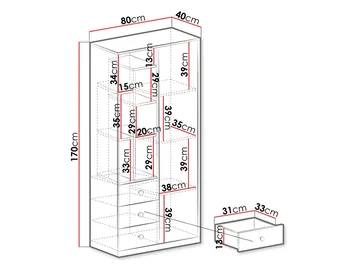 Elvaren Garderob 80 cm med öppna hyllor - Förvaring - Garderober & garderobssystem