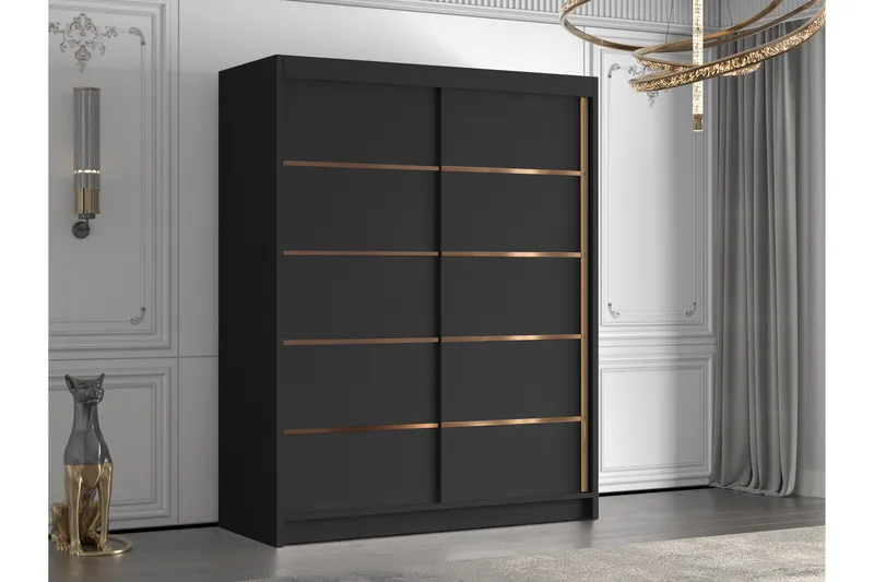 Emet Garderob 150x200 cm - Svart - Förvaring - Garderober & garderobssystem