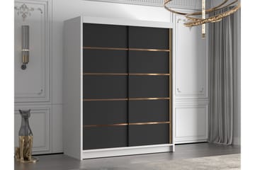 Emet Garderob 150x200 cm - Svart/Vit - Förvaring - Garderober & garderobssystem