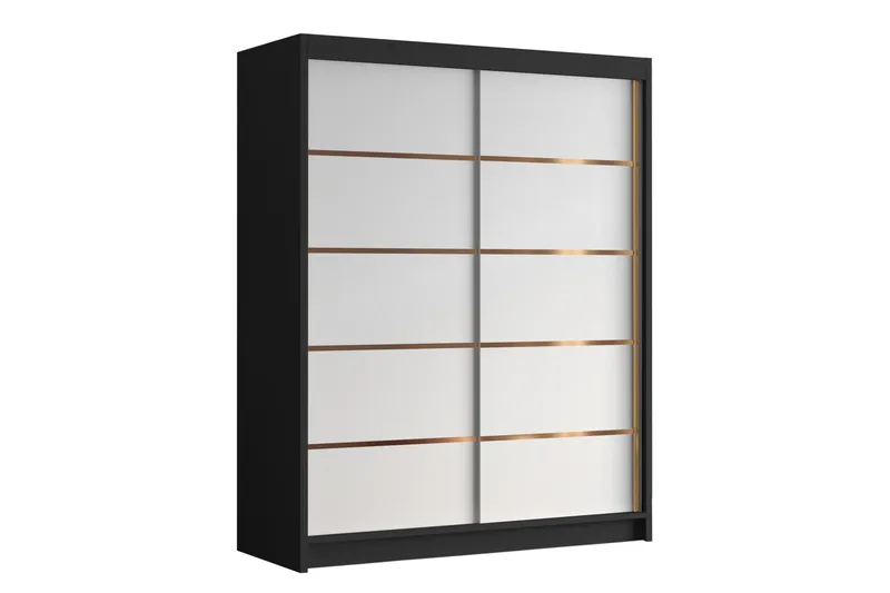 Emet Garderob 150x200 cm - Vit/Svart - Förvaring - Garderober & garderobssystem