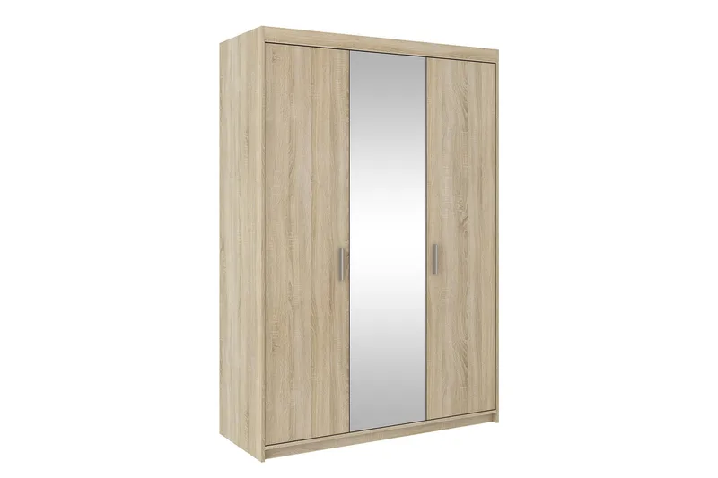 Enzenauer Garderob med Spegel 133 cm LED-belysning, Trä/natur