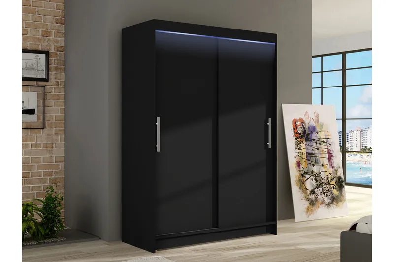 Estella Garderob 120x200 cm - Svart - Förvaring - Garderober & garderobssystem