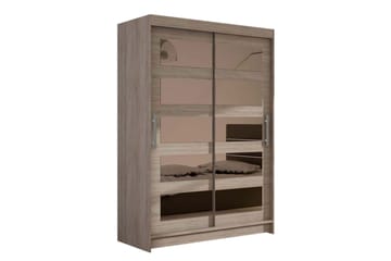 Estella Garderob Skjutdörrar 5-Delad Spegel - Ek - Förvaring - Garderober & garderobssystem