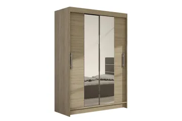 Estella Garderob Skjutdörrar Smal Spegel - Ek/Spegel - Förvaring - Garderober & garderobssystem