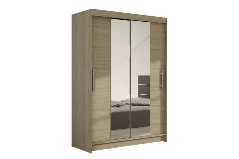 Estella Garderob Skjutdörrar Smal Spegel - Ek/Spegel - Förvaring - Garderober & garderobssystem