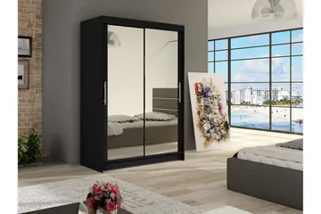 Estella Garderob Skjutdörrar Speglar - Svart/Spegel - Förvaring - Garderober & garderobssystem