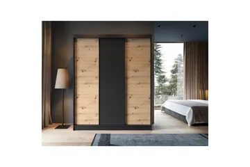 Esville Garderob 120x220 cm - Brun - Förvaring - Garderober & garderobssystem