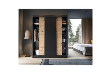 Esville Garderob 120x220 cm - Brun - Förvaring - Garderober & garderobssystem