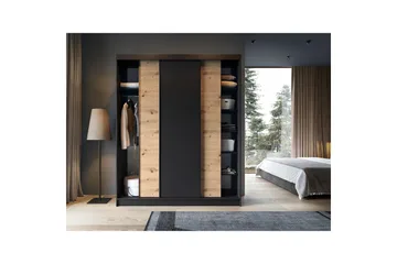 Esville Garderob 120x220 cm - Brun - Förvaring - Garderober & garderobssystem