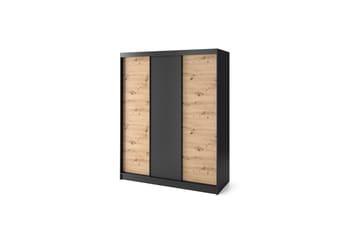 Esville Garderob 120x220 cm i Trä med Metallstativ - Mörkgrå - Förvaring - Garderober & garderobssystem