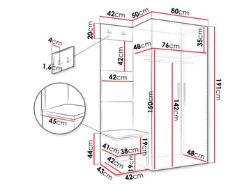 Farosa Hallmöbelset 122x191 cm - Valnöt + Manila 04 - Möbler - Hallmöbler - Möbelset för hall & entre
