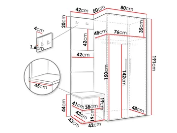 Farosa Hallmöbelset 122x191 cm - Valnöt + Manila 09 - Förvaring - Garderober & garderobssystem - Garderobsskåp