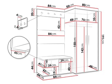 Farosa Hallmöbelset 164x191 cm - Valnöt + Manila 35 - Förvaring - Garderober & garderobssystem - Garderobsskåp
