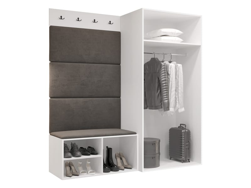 Farosa Hallmöbelset 164x191 cm - Valnöt + Manila 35 - Förvaring - Garderober & garderobssystem - Garderobsskåp
